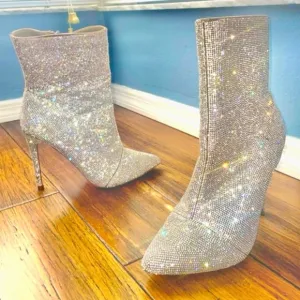🤍✨ ✨Bling Booties✨✨🤍fabulous boots diamond crystal embellished ankle boots