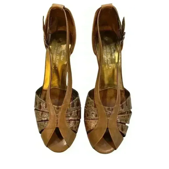 - Donald J. Pliner Couture Leather Peeptoe Strappy D'Orsay Heels Size 6 M,…