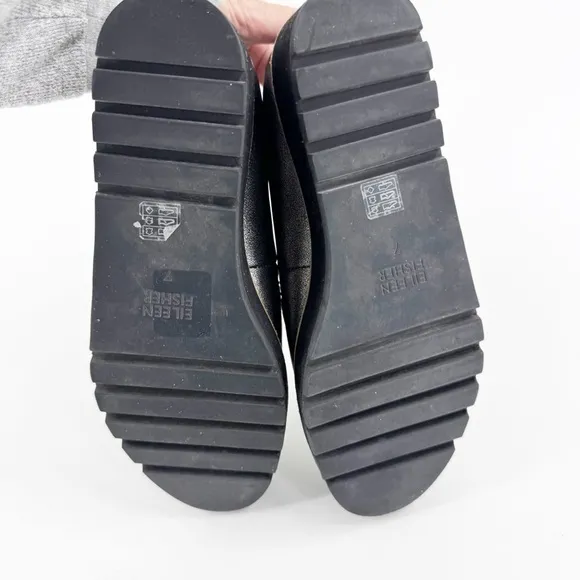 ✅ Eileen Fisher Shoes Ells Metallic Lug Sole Loafers SIZE 7