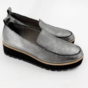 ✅ Eileen Fisher Shoes Ells Metallic Lug Sole Loafers SIZE 7