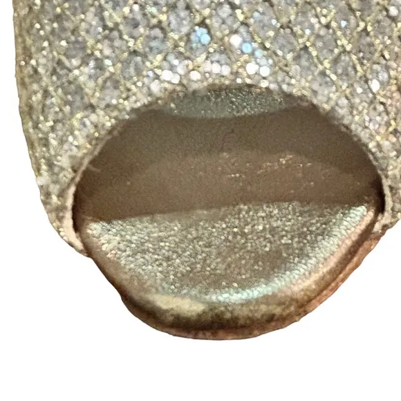 ⚡️ Jimmy Choo⚡️ Silver/Sparkly Peep Toe Heels Size 38