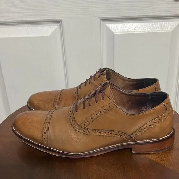 🔥 JOHNSTON &amp; MURPHY ‘CONRAD’ MENS CAP-TOE OXFORD Shoes Men Sz 11M - EXCELLENT