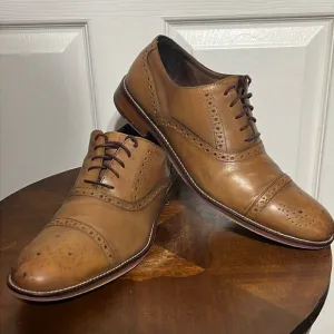 🔥 JOHNSTON &amp; MURPHY ‘CONRAD’ MENS CAP-TOE OXFORD Shoes Men Sz 11M - EXCELLENT