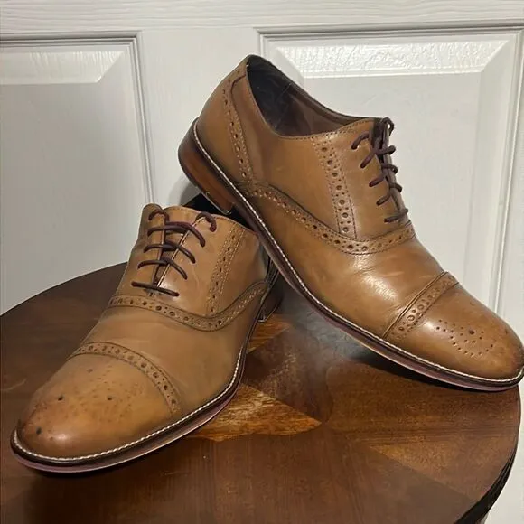 🔥 JOHNSTON &amp; MURPHY ‘CONRAD’ MENS CAP-TOE OXFORD Shoes Men Sz 11M - EXCELLENT