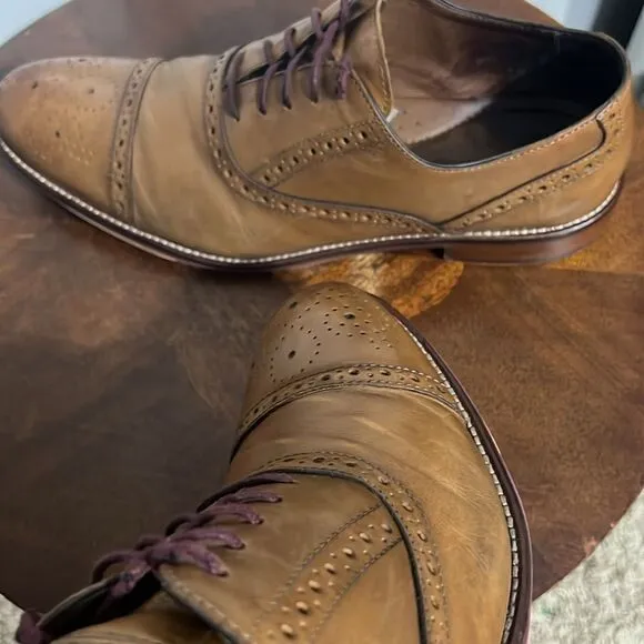 🔥 JOHNSTON &amp; MURPHY ‘CONRAD’ MENS CAP-TOE OXFORD Shoes Men Sz 11M - EXCELLENT