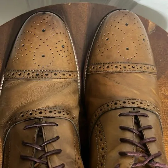 🔥 JOHNSTON &amp; MURPHY ‘CONRAD’ MENS CAP-TOE OXFORD Shoes Men Sz 11M - EXCELLENT