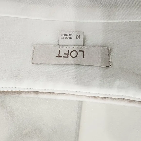 [ LOFT] WOMEN'S SIZE 10,  tan and white plaid wool skirt.