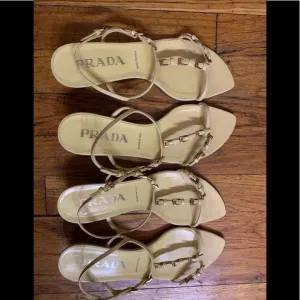 🔥 PRADA Unique Yellow to Cream Colored Sandals Size 37 also listed size 36
