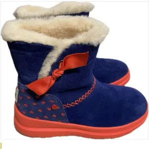 ❤️ UGG Kids Boots Blue &amp; Red Sz 5