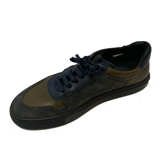 10 / Fratelli rossetti Men's Leather and Suede Men's navy and Olive Sneaker