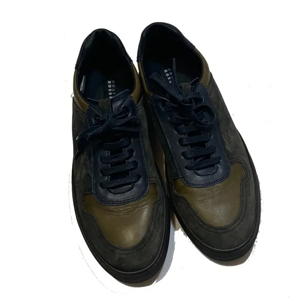 10 / Fratelli rossetti Men's Leather and Suede Men's navy and Olive Sneaker