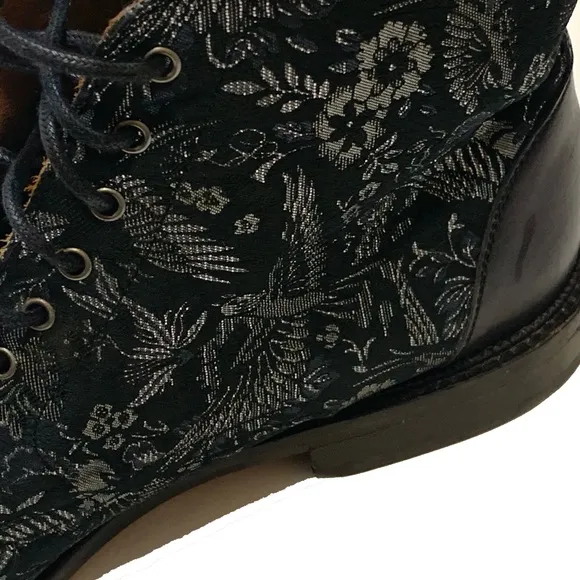 11.5 / TAFT The Jack in Dark Sky Black Floral Lace-Up Men's Boots
