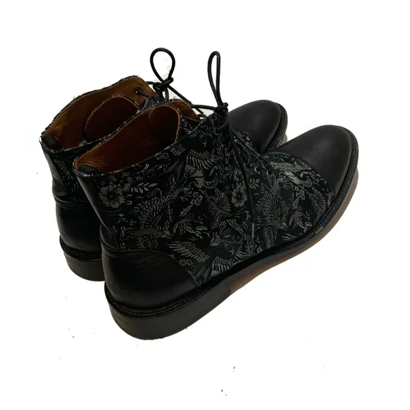 11.5 / TAFT The Jack in Dark Sky Black Floral Lace-Up Men's Boots