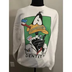 1995 VTG Daffy Duck Warner Bros Looney Tunes Hygienith Hygienist Sweatshirt XL