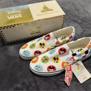2022 Disney World 50th Anniversary Vans Slip on Sneaker Shoes M/10 (NWT)