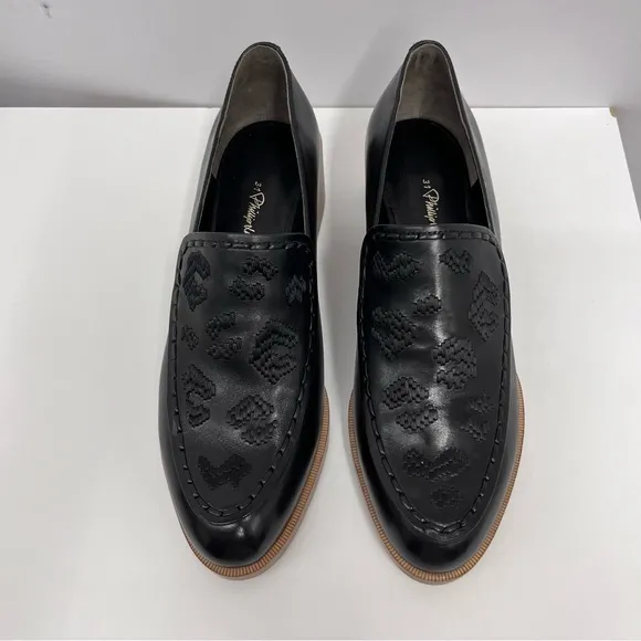 3.1 Phillip Lim Leather Shoes Black NIB $525 Embroidered Cool‎ Heels Size 37 7