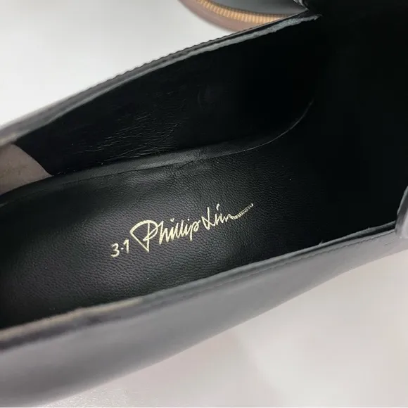 3.1 Phillip Lim Leather Shoes Black NIB $525 Embroidered Cool‎ Heels Size 37 7