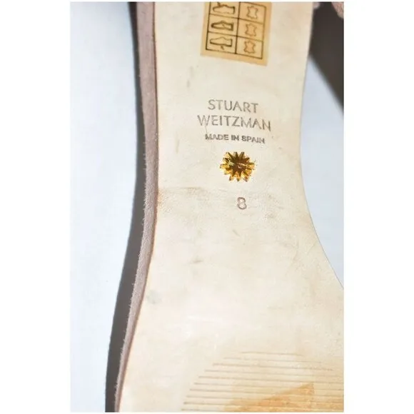 $475 STUART WEITZMAN NUNAKED STRAP SANDAL SUEDE DOLCE TAUPE NUDIST 8 (3) (DB12)