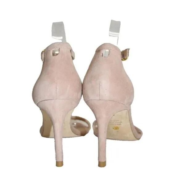 $475 STUART WEITZMAN NUNAKED STRAP SANDAL SUEDE DOLCE TAUPE NUDIST 8 (3) (DB12)