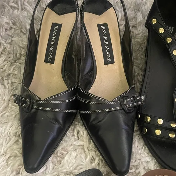 5 Pairs‎ Women’s Size 7 Shoes Sandals Heels Bundle Dress Shoes Black &amp; Brown