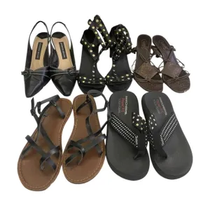 5 Pairs‎ Women’s Size 7 Shoes Sandals Heels Bundle Dress Shoes Black &amp; Brown