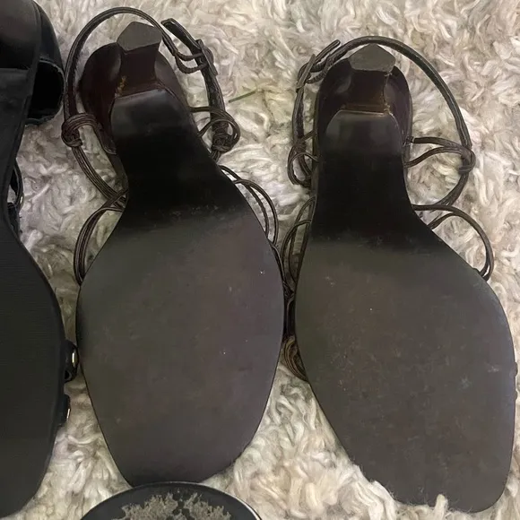 5 Pairs‎ Women’s Size 7 Shoes Sandals Heels Bundle Dress Shoes Black &amp; Brown