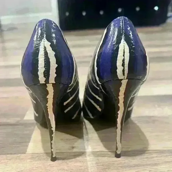 7.5 L- Elektrik heel shoes black/purple and white