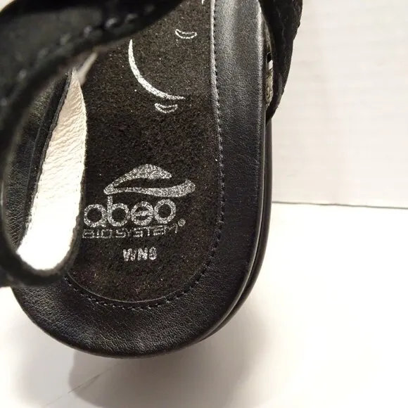 ABEO B.I.O.system Grace Black Glitz Sandals Sz 8N Neutral MINT! Heel