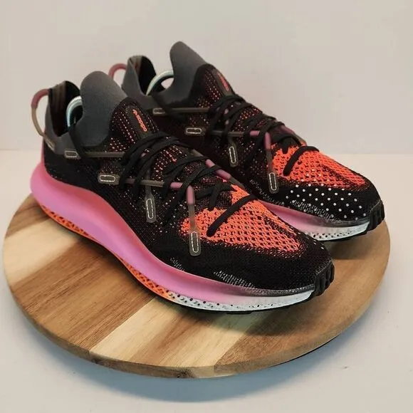 ADIDAS 4D FUSIO Men's Running Shoes Size 10 Black Orange Pink Gray