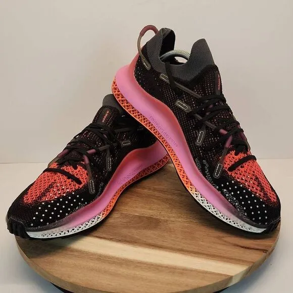 ADIDAS 4D FUSIO Men's Running Shoes Size 10 Black Orange Pink Gray