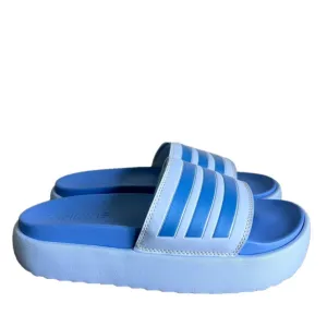 Adidas Adeilette Platform Unisex Blue Slip On Sandals Size 9 or 10 #487