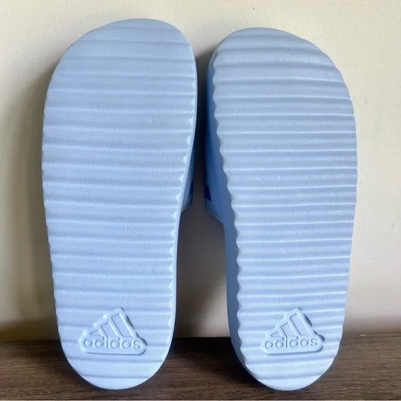 Adidas Adeilette Platform Unisex Blue Slip On Sandals Size 9 or 10 #487