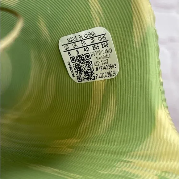 Adidas Adilette 22 'Magic Lime Dessert Sand' Sandals Slides Mens Size 8 (GY1597)