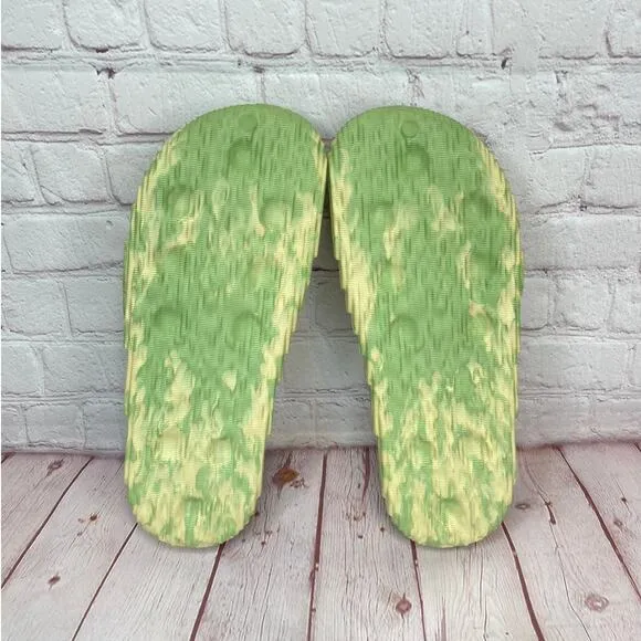Adidas Adilette 22 'Magic Lime Dessert Sand' Sandals Slides Mens Size 8 (GY1597)