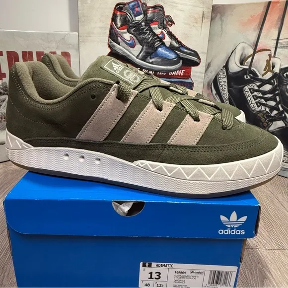 ADIDAS Adimatic IE9864 Olive Green / Beige Sneakers Size 13