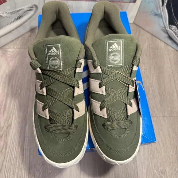 ADIDAS Adimatic IE9864 Olive Green / Beige Sneakers Size 13