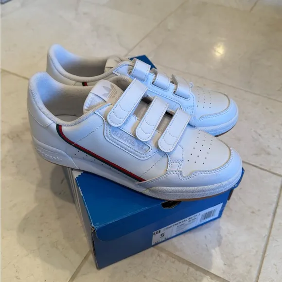 Adidas continental 80 CF J Velcro sneakers BNIB kids sz 5 / womens 7