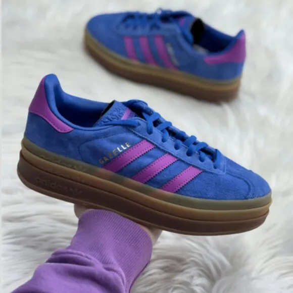 Adidas Gazelle Bold Low Womens Casual Shoes Blue IG4367 NEW Multi Sz