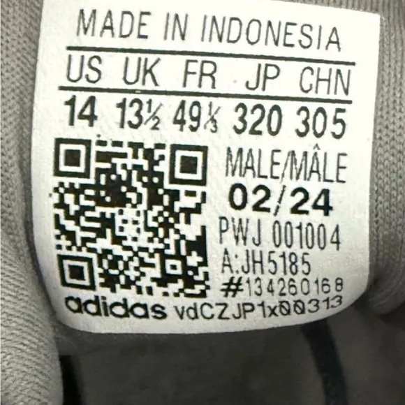 Adidas Gray Men's Running Shoes Run Falcon 5JH5185 Shoes Sneakers Size 14 Wide