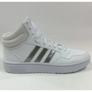 Adidas Hoops Mid 3.0 Kids Size 6 White Silver Basketball Shoes Sneakers HP2662