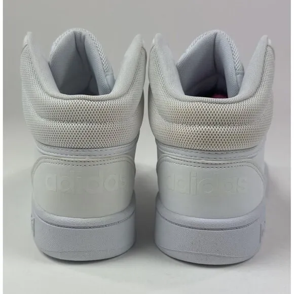 Adidas Hoops Mid 3.0 Kids Size 6 White Silver Basketball Shoes Sneakers HP2662