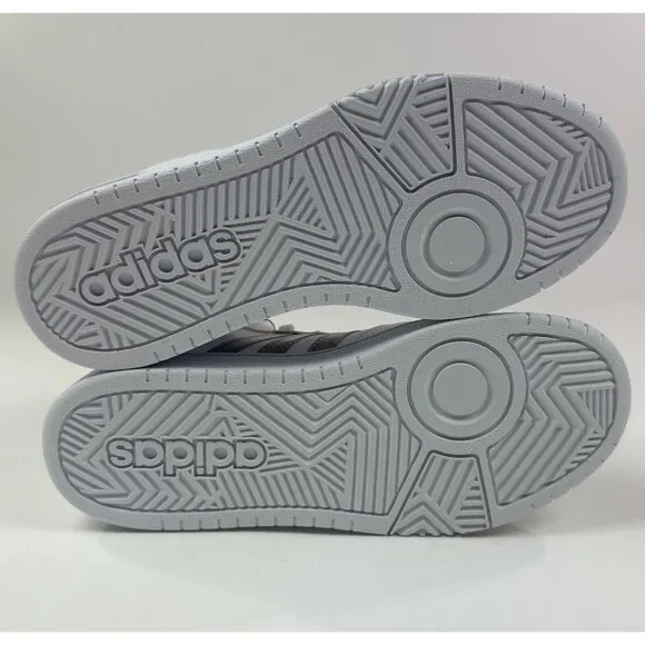 Adidas Hoops Mid 3.0 Kids Size 6 White Silver Basketball Shoes Sneakers HP2662