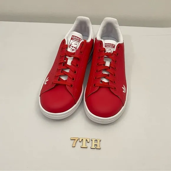Adidas Junior Stan Smith Red Sneaker Shoes FW2041 Size 6 Unisex