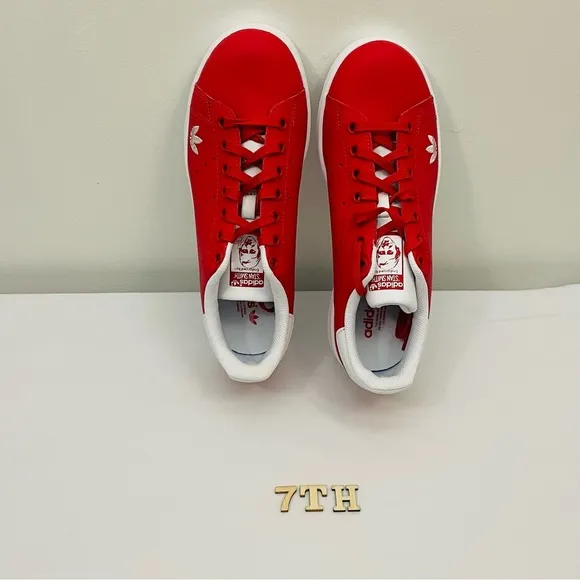 Adidas Junior Stan Smith Red Sneaker Shoes FW2041 Size 6 Unisex