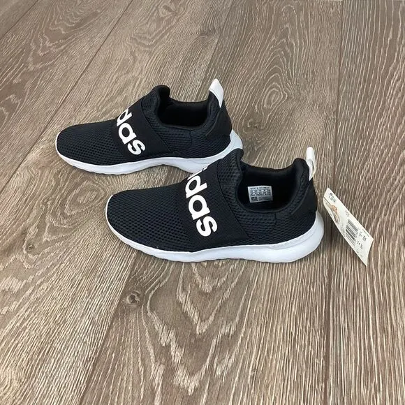 ADIDAS LITE RACER ADAPT 4.0 K Cloud‎ Foam Sneaker Shoe Black White Size 2 Youth
