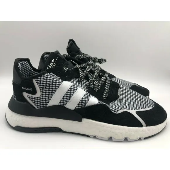 adidas Men’s Nite Jogger Casual Shoes Black/White/Silver FV3854 Size US 10.5