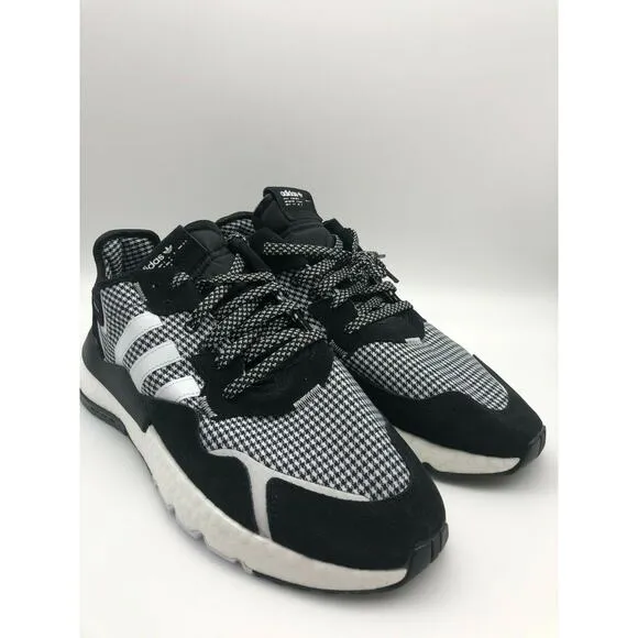 adidas Men’s Nite Jogger Casual Shoes Black/White/Silver FV3854 Size US 10.5
