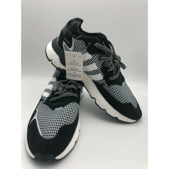 adidas Men’s Nite Jogger Casual Shoes Black/White/Silver FV3854 Size US 10.5