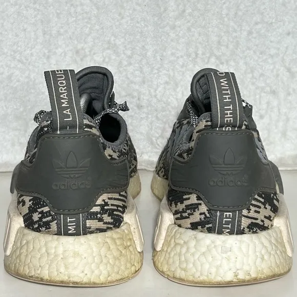 Adidas Mens NMD R1 Grey Four/Linen White Running Athletic Sneakers Shoes SZ 12