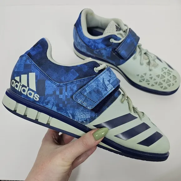 Adidas Men's Powerlift 3 Vapor Green / Blue Weightlifting Shoes 8